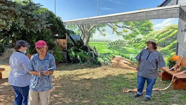 Grüner Aufenthaltsraum: Hier verbringen die Mitarbeiter der Triskele-Behindertenwerkstatt ihre Pausen